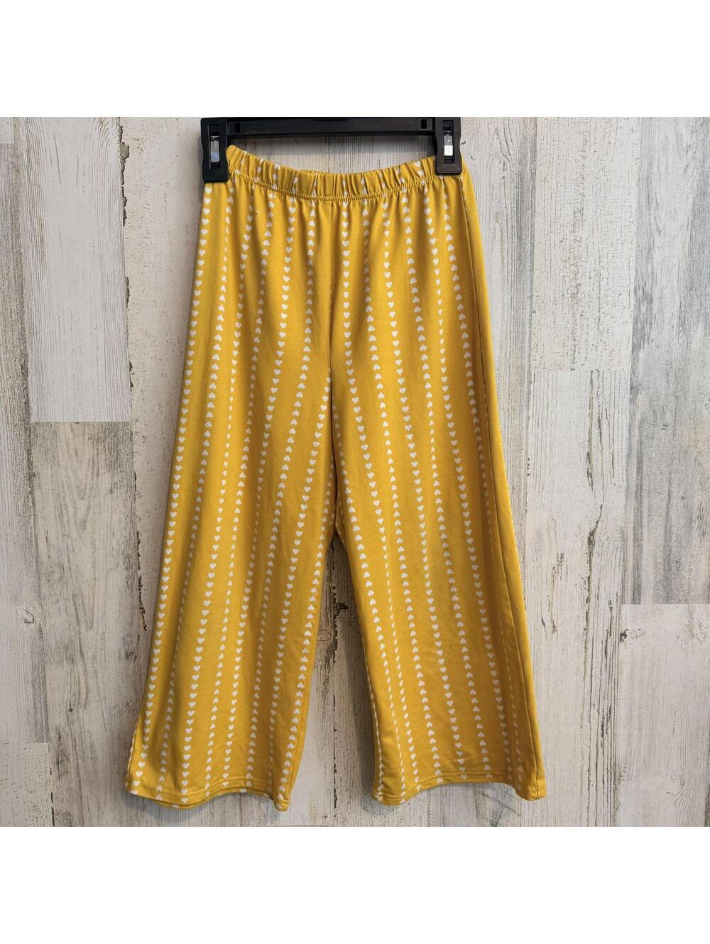 Lily Bleu Girls Size 6 Yellow Heart Print Wide Leg Pants